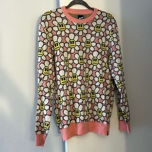 A-Lab Jalen Smile Face Flower Pink Sweater. Size M